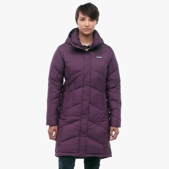 Patagonia Down With It Insulated Parka Jacket Longline Puffer Coat Deep Plum - Picture 1 of 16